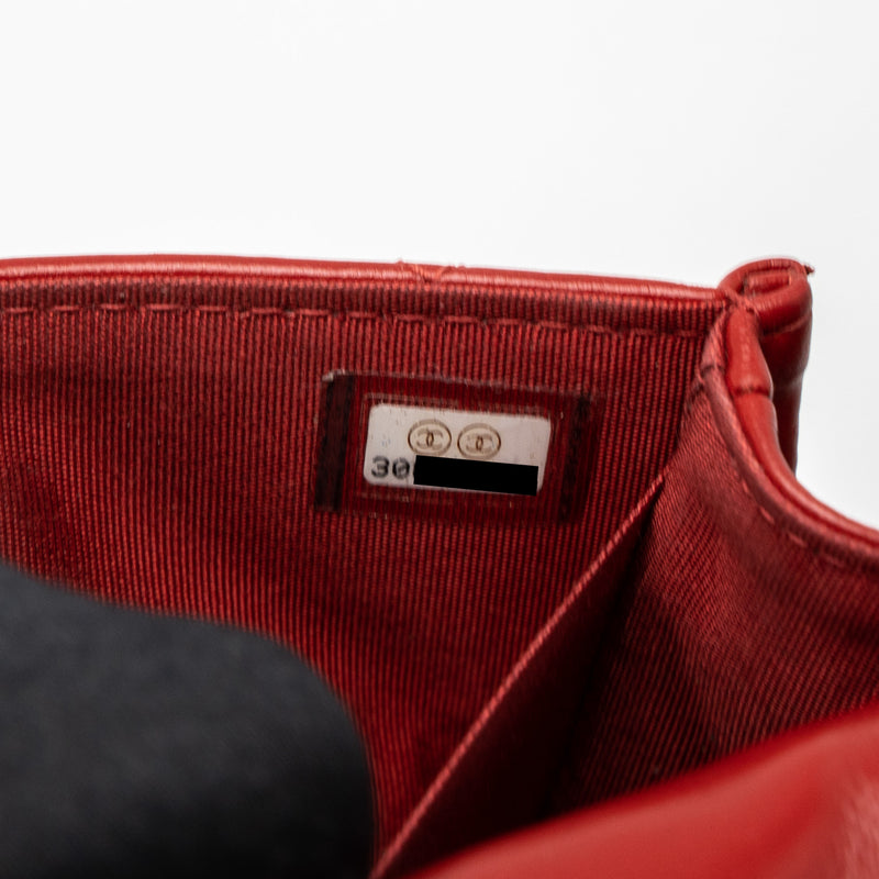 Chanel Quilted Mini Flap Belt Bag Lambskin Red Brushed GHW