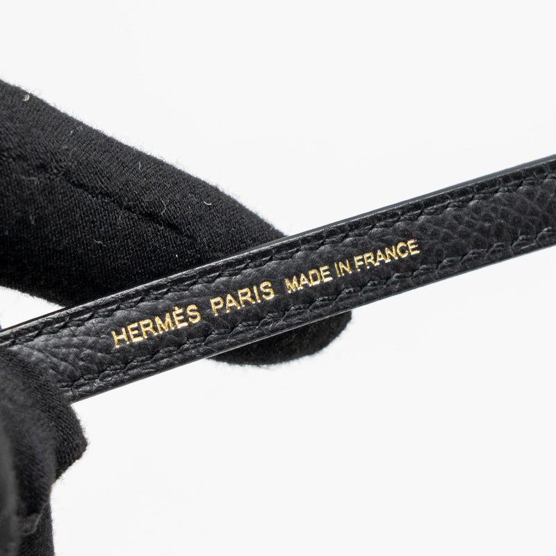 Hermes 120cm shoulder strap epsom black GHW stamp K