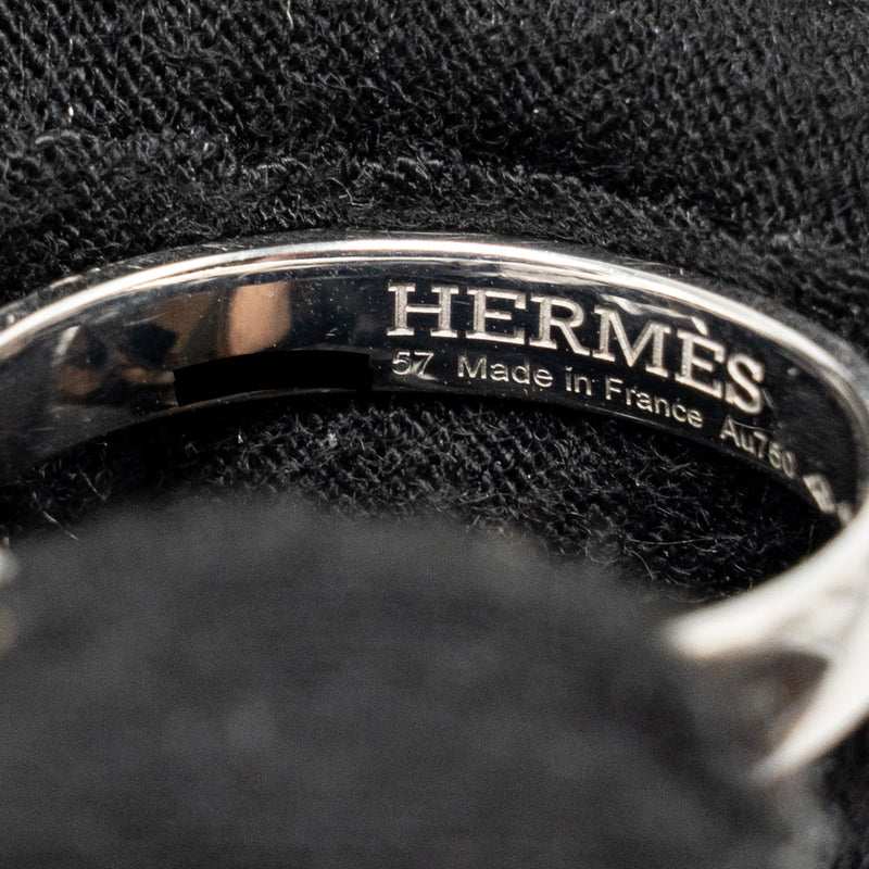 Hermes Size 57 Ever Herakles Wedding Band White Gold, Diamonds