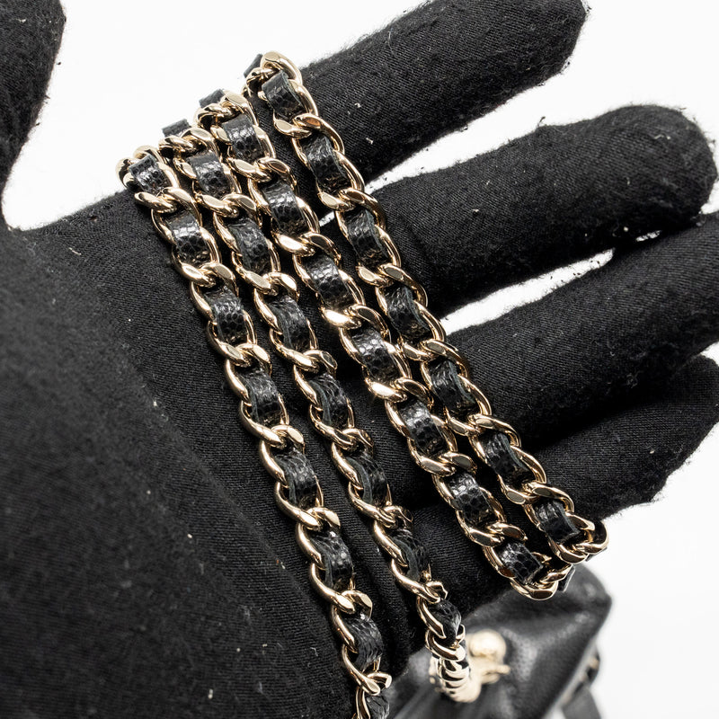 Chanel 25p CC top handle vanity with chain caviar black LGHW (microchip)