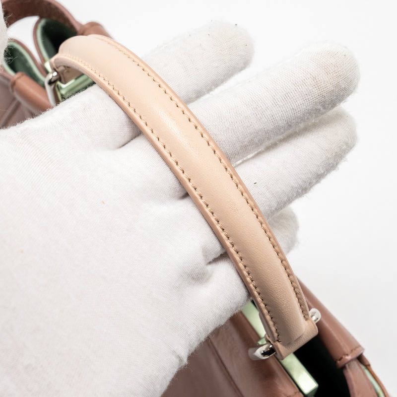 Fendi mini Peekaboo Bag Lambskin Dark Pink SHW