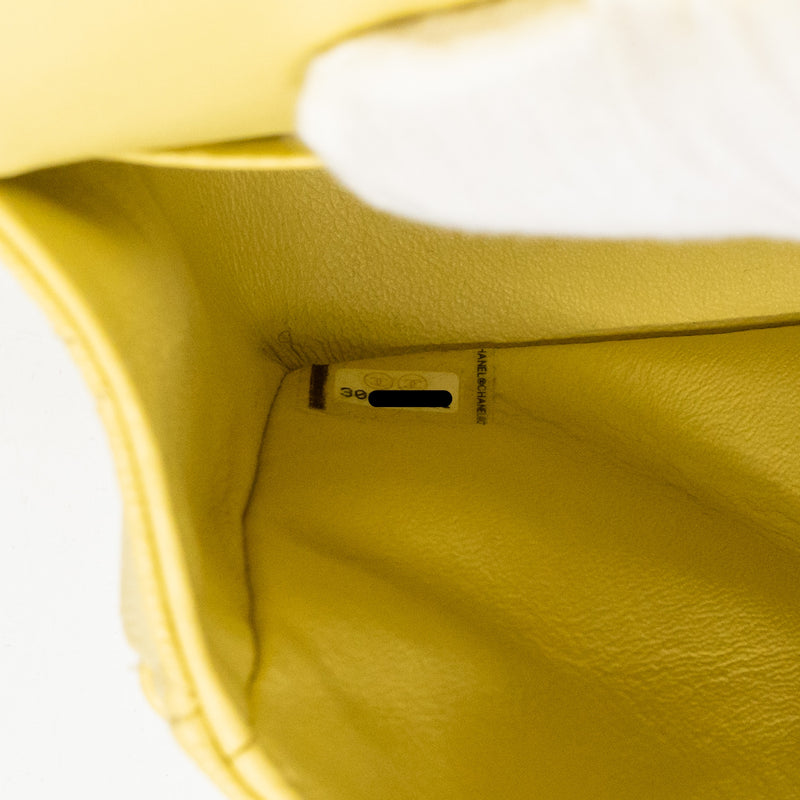 Chanel Medium Classic Double flap bag caviar light yellow LGHW