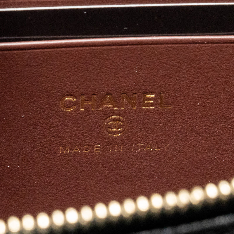 Chanel 25p CC top handle vanity with chain caviar black LGHW (microchip)