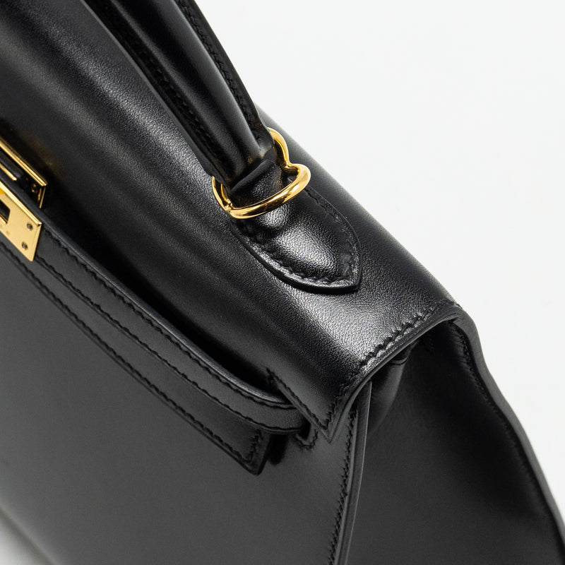 Hermes Kelly 25 Box Black GHW Stamp D