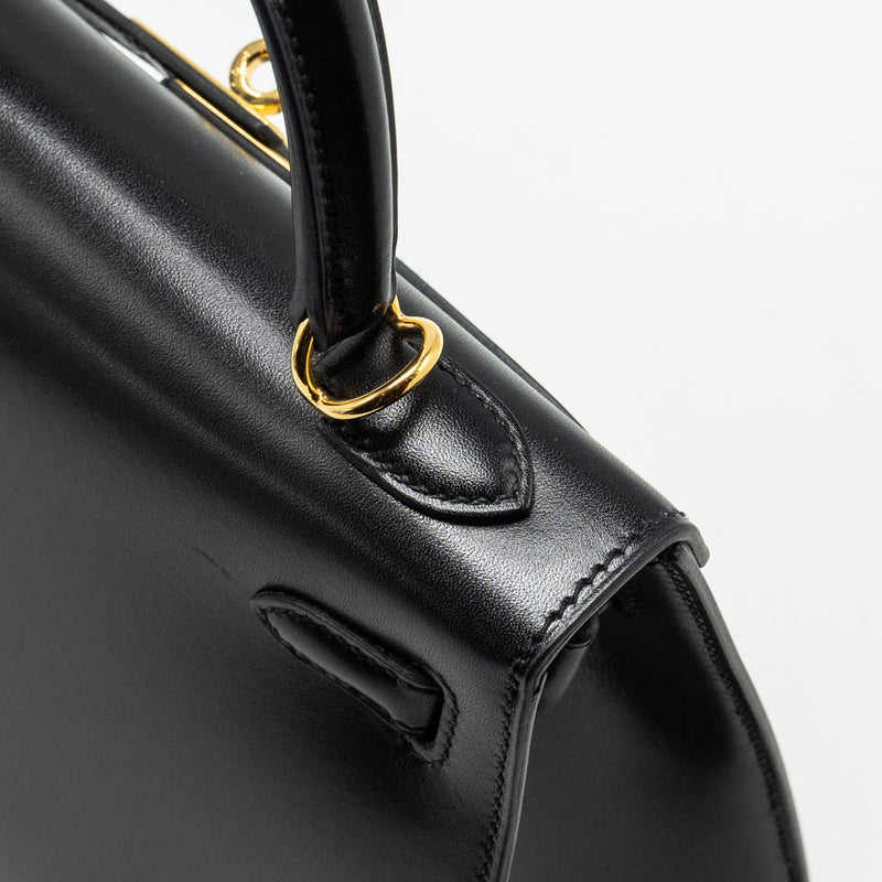 Hermes Kelly 25 Box Black GHW Stamp D