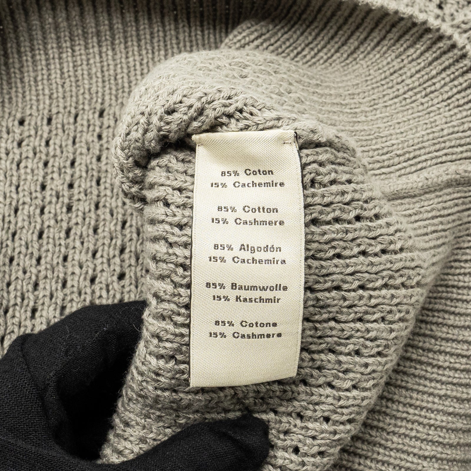 Hermes size XS knit top cotton / cashmere multicolour grey/ white