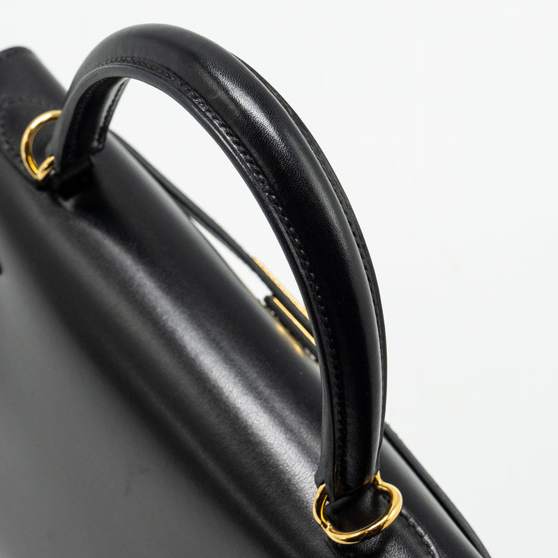 Hermes Kelly 25 Box Black GHW Stamp D