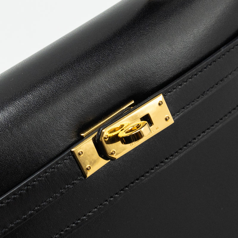 Hermes Kelly 25 Box Black GHW Stamp D