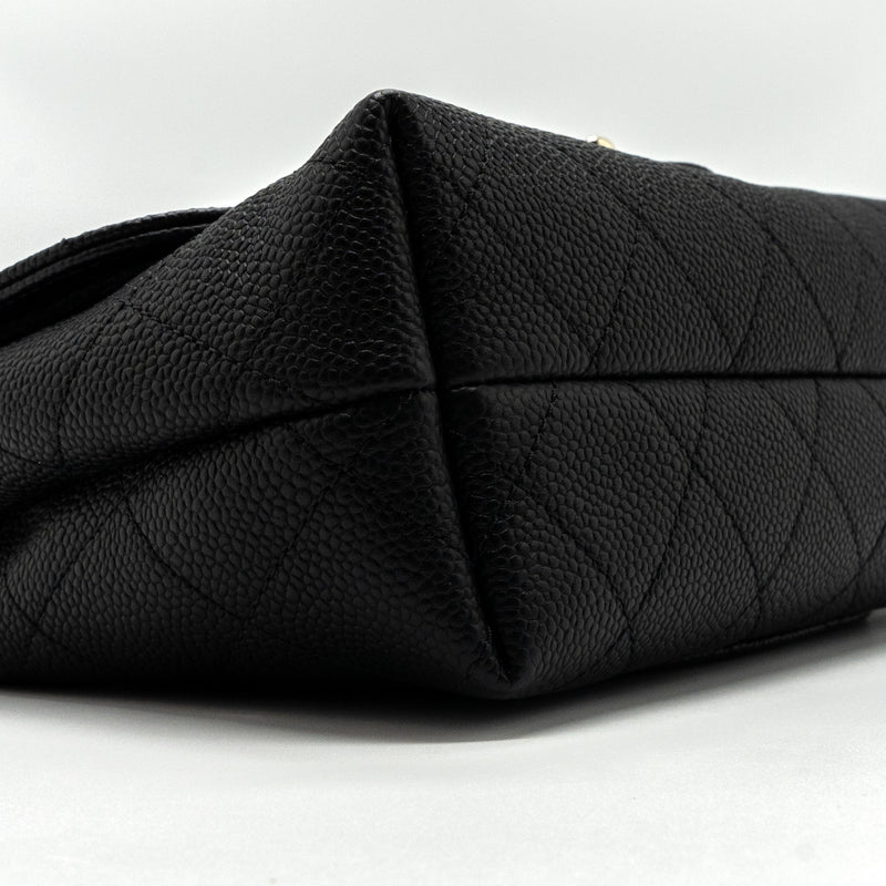 CHANEL FLAP BAG WITH CHAINS HANDLE Quilted CALFSKIN BLACK GHW