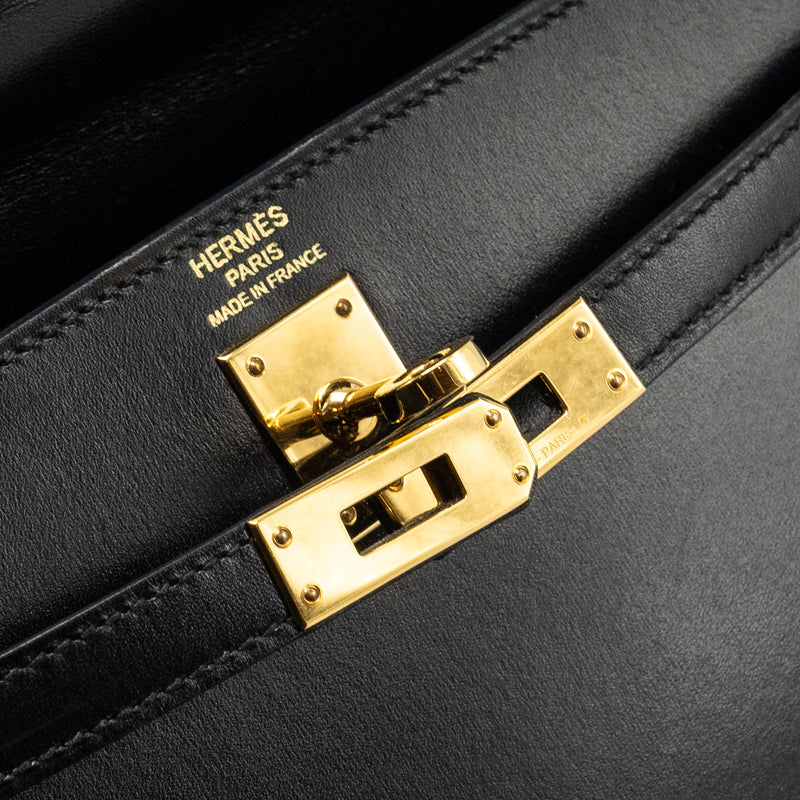 Hermes Kelly 25 Box Black GHW Stamp D