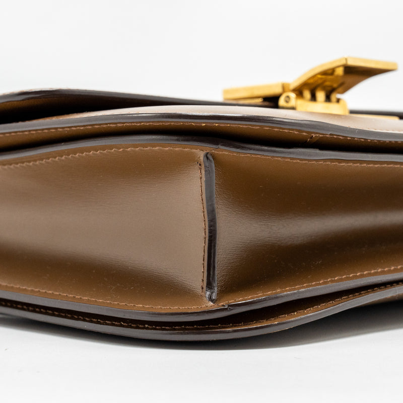 Celine Medium Classic Box Bag Calfskin Brown GHW