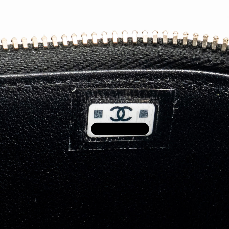 Chanel Top Handle Long Vanity Case Lambskin Black LGHW (Microchip)