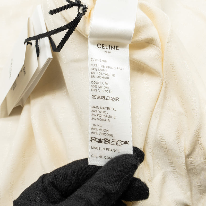 Celine size 34 Chasseur Striped Evening Jacket wool / polyamide cream / black