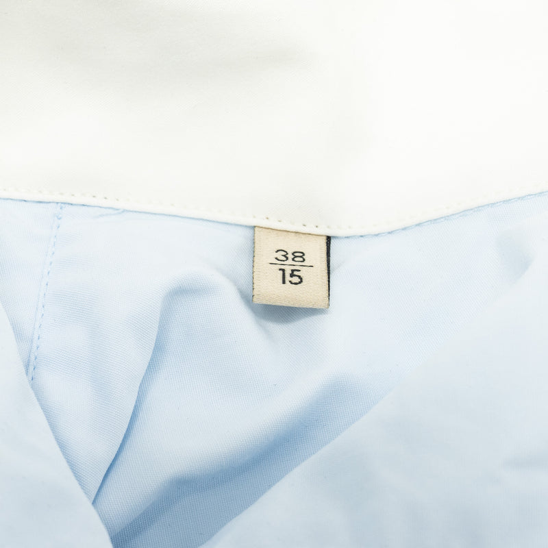 Gucci Size 38 Tuxedo Shirt Cotton Light Blue