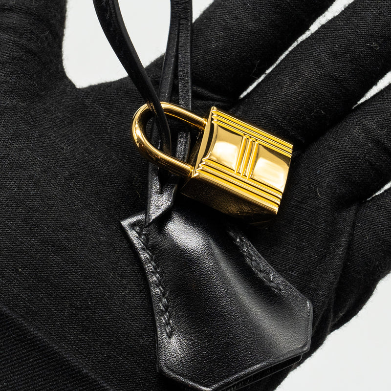 Hermes Kelly 25 Box Black GHW Stamp D