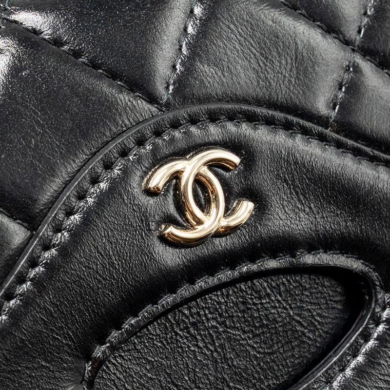 Chanel 31 Flap O-Card Holder Shiny Calfskin Black LGHW (Microchip)