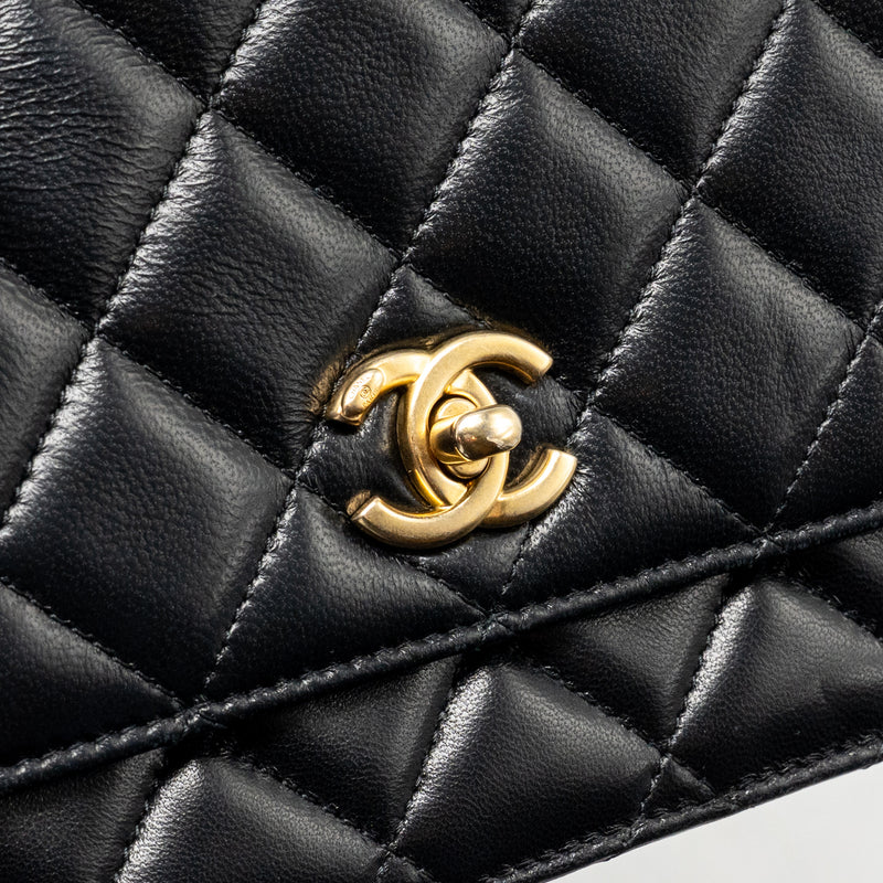 Chanel Pearl Crush Wallet on Chain Lambskin Black GHW (microchip)