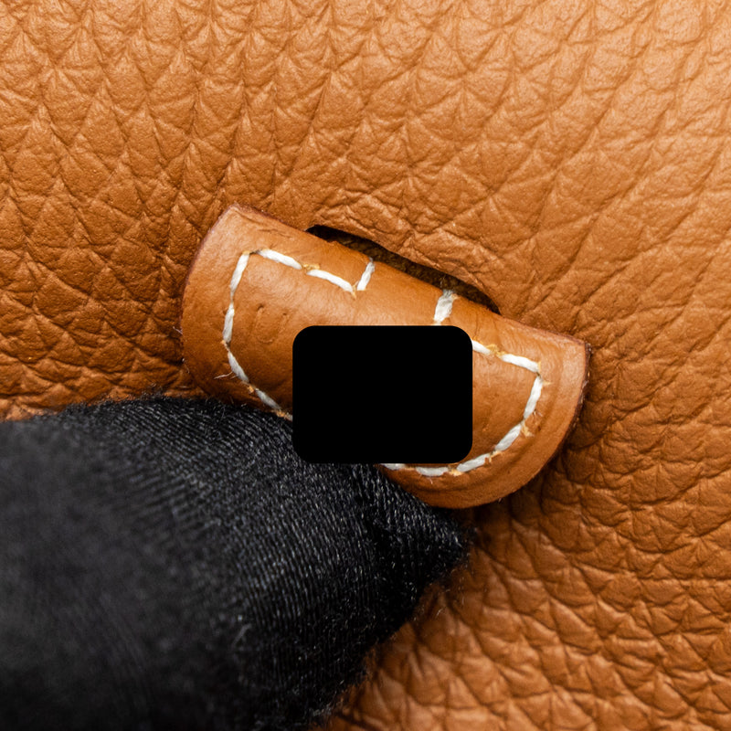 Hermes Mini Evelyne Clemence Gold/Blanc SHW Stamp U