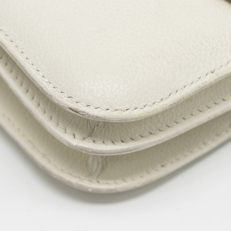 Hermes Mini Constance Epsom Blanc SHW Stamp D