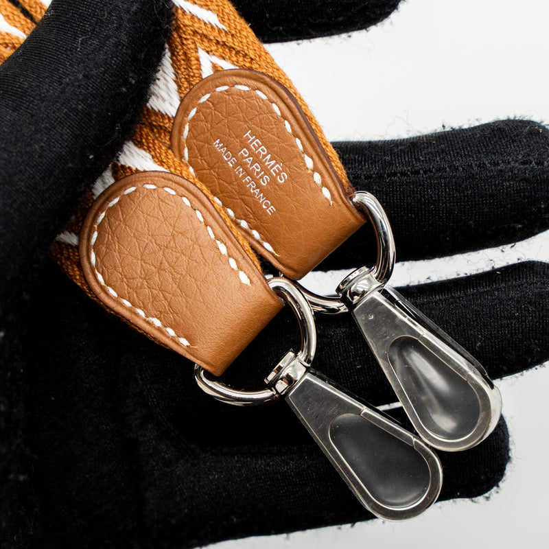 Hermes Mini Evelyne Clemence Gold/Blanc SHW Stamp U