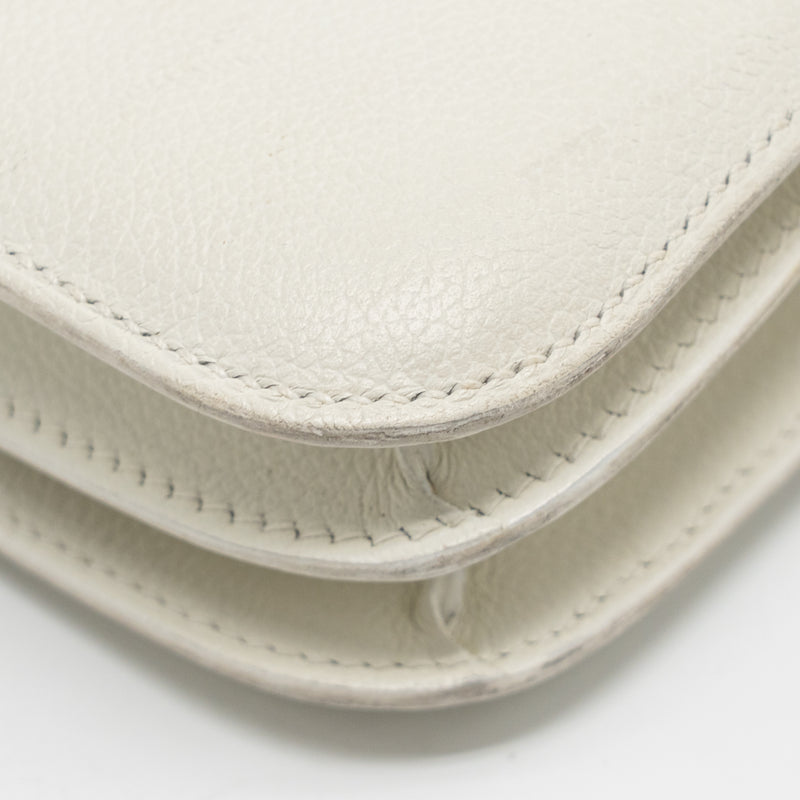 Hermes Mini Constance Epsom Blanc SHW Stamp D