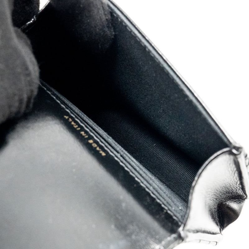 Chanel 31 Flap O-Card Holder Shiny Calfskin Black LGHW (Microchip)