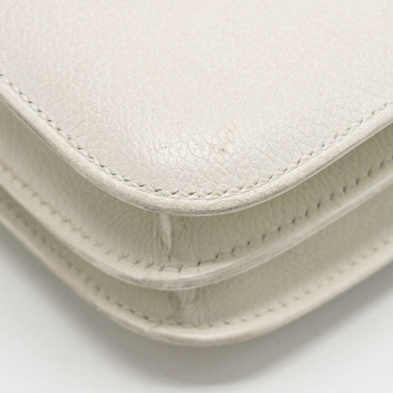 Hermes Mini Constance Epsom Blanc SHW Stamp D