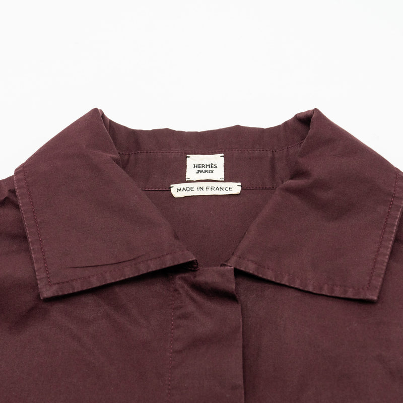 Hermes Size 36 Pocket Shirt Cotton Burgundy