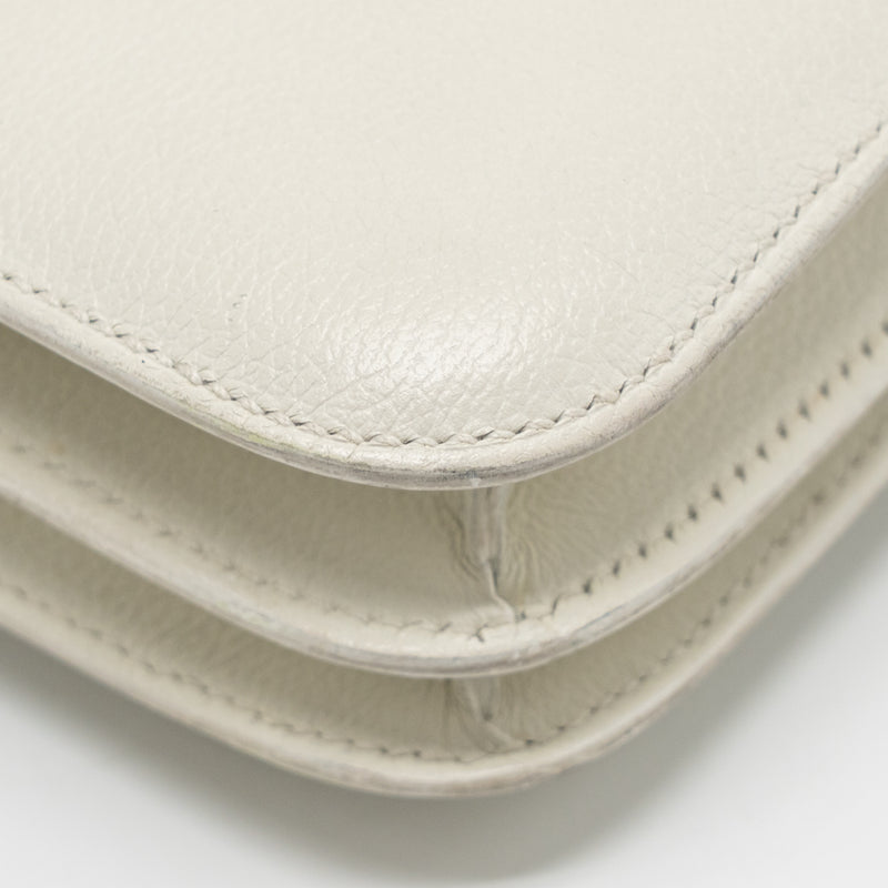 Hermes Mini Constance Epsom Blanc SHW Stamp D