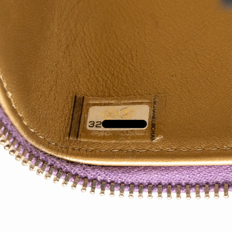 Chanel Pearl Crush Mini Vanity With Chain Lambskin Purple GHW