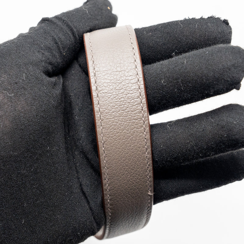 HERMES Pochette Kelly Depeches 25 Evercolor 8F Gris Etain SHW Stamp Z
