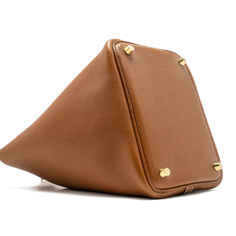 Hermes Picotin 18 Lock Bag Barenia Faubourg Gold GHW Stamp Y