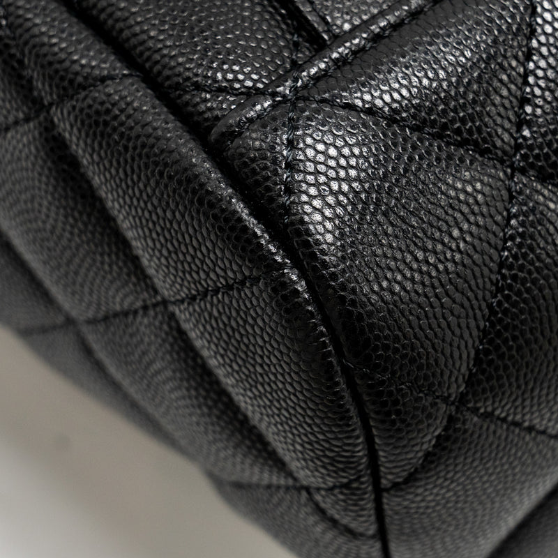 Chanel 23s Quilted Mini Backpack Caviar Black LGHW (Microchip)