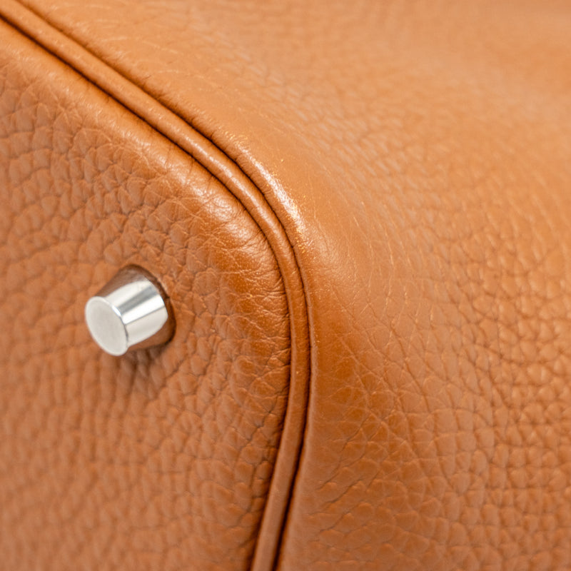 HERMES Picotin 22 Lock Bag Clemence Gold SHW Stamp C