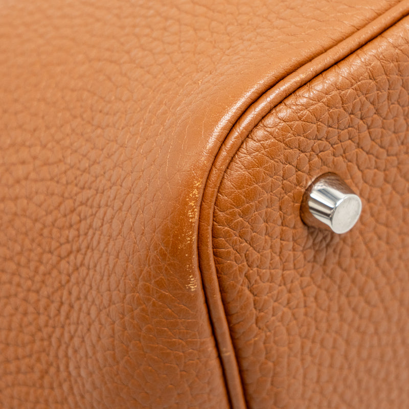 HERMES Picotin 22 Lock Bag Clemence Gold SHW Stamp C