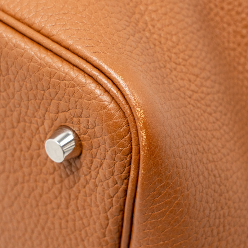 HERMES Picotin 22 Lock Bag Clemence Gold SHW Stamp C