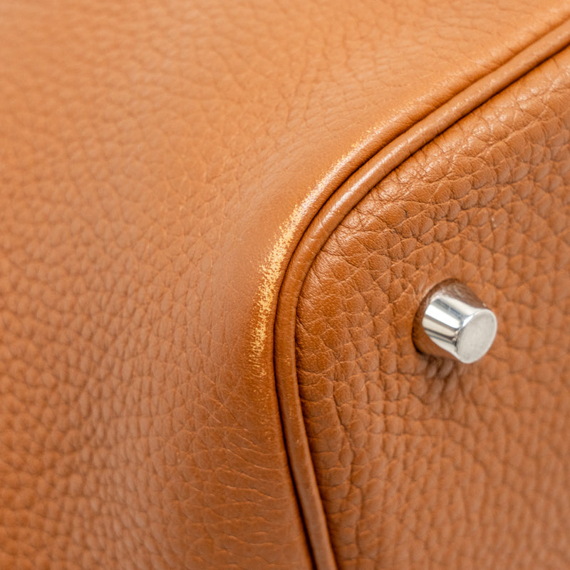 HERMES Picotin 22 Lock Bag Clemence Gold SHW Stamp C