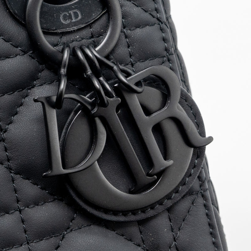 Dior mini lady dior cannage calfskin black with black hardware