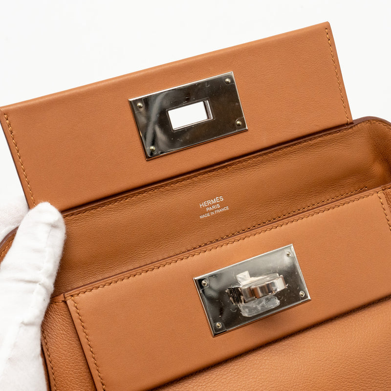 Hermes Mini 24/24 2424-21 Bag Evercolor/Swift Gold SHW Stamp Z