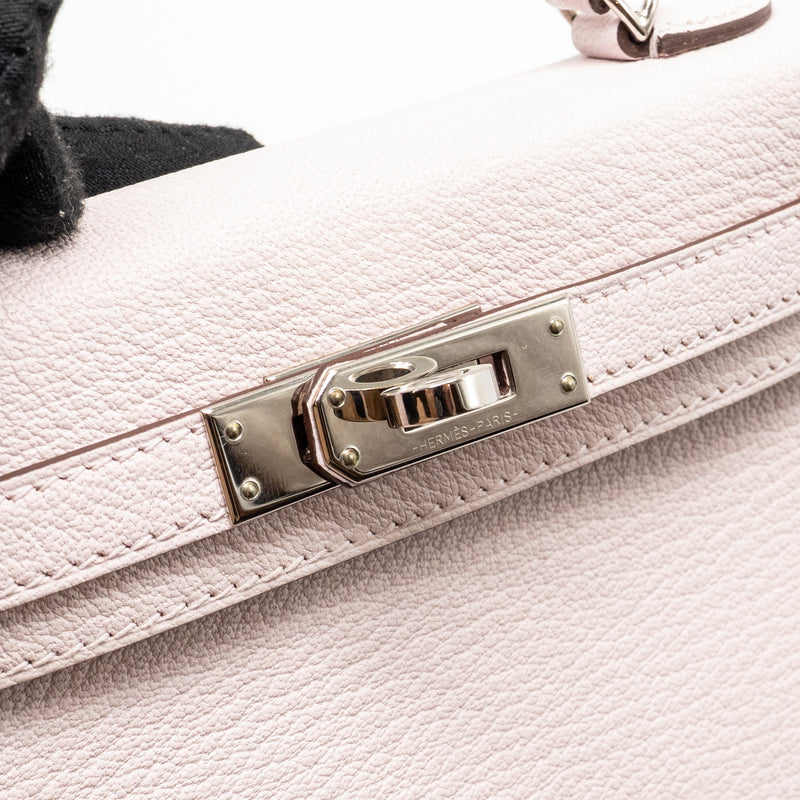 Hermes Mini Kelly II special order chevre mysore leather mauve pale / gold SHW stamp B