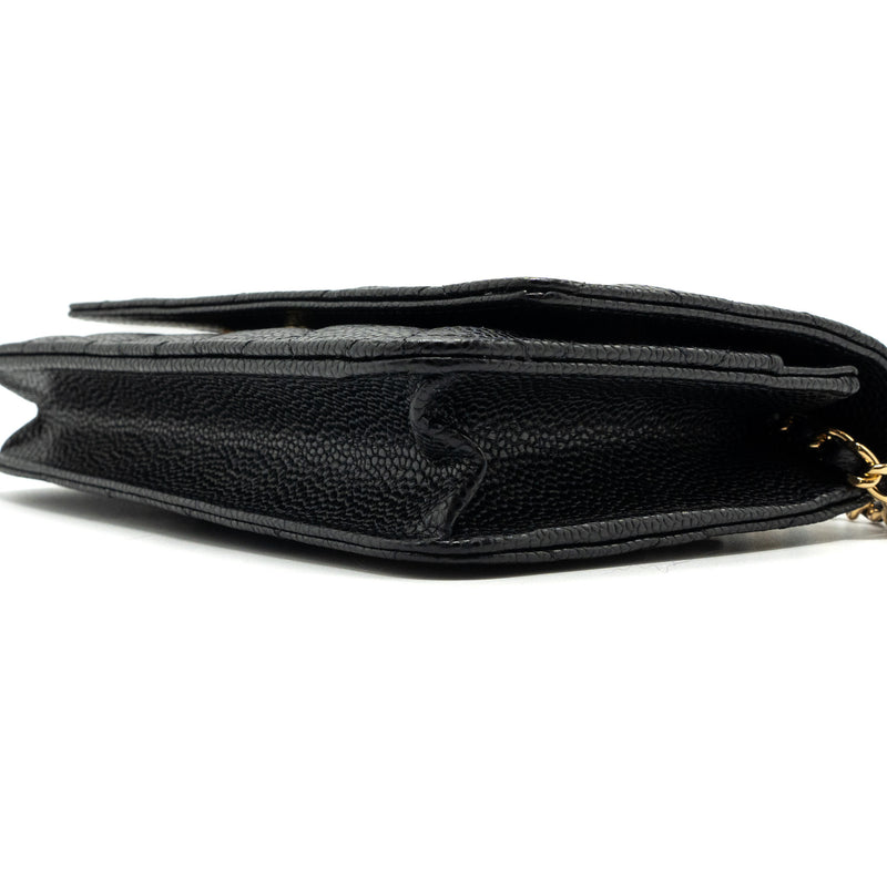 Chanel classic wallet on chain caviar black GHW
