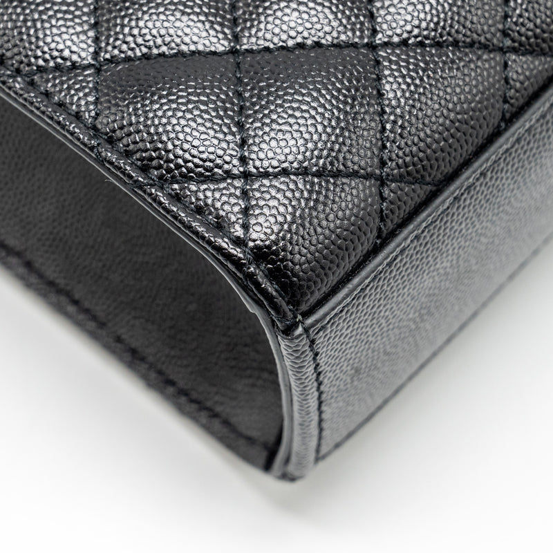 Saint Laurent Large Envelope Bag Calfskin Black GHW