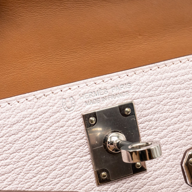 Hermes Mini Kelly II special order chevre mysore leather mauve pale / gold SHW stamp B