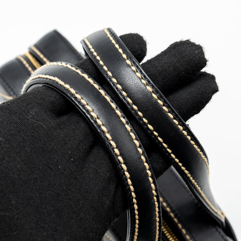 Chanel Vintage wild stitch zip tote bag calfskin black GHW