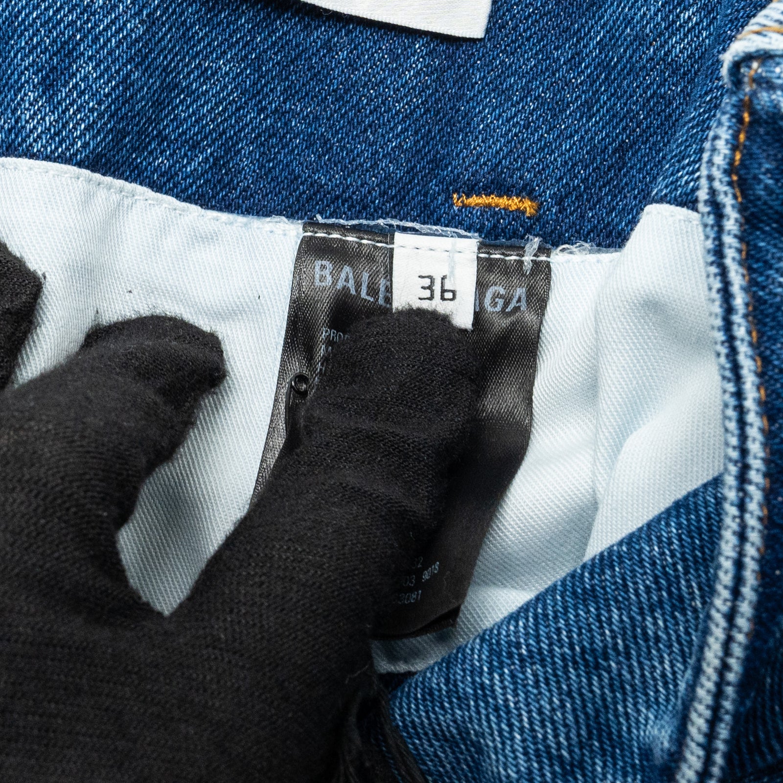 Balenciaga Size 36 Godet Peplum-style Denim Skirt Cotton Blue 