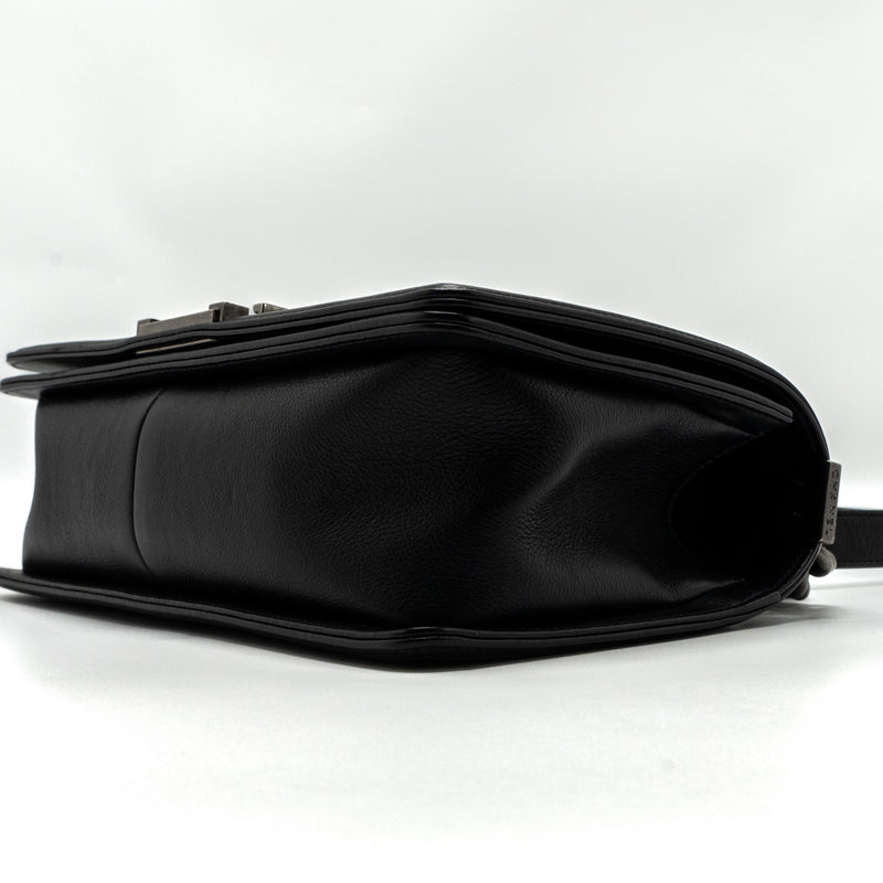 Chanel medium boy bag calfskin black ruthenium hardware