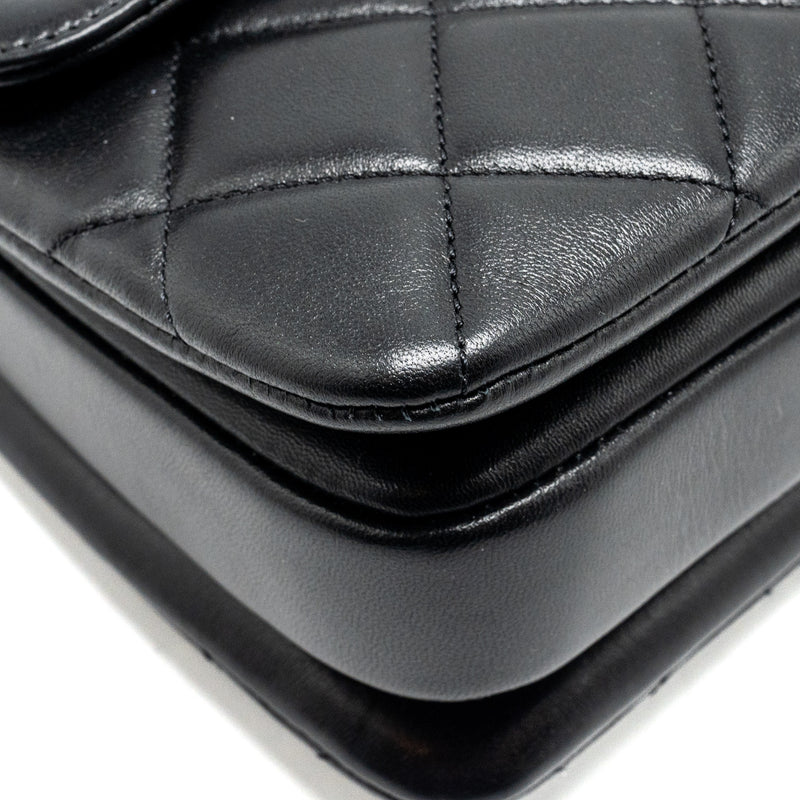 Chanel Small Trendy CC Flap Bag Lambskin Black LGHW (Microchip)