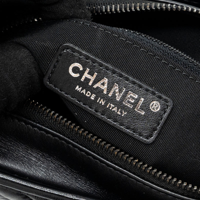 Chanel Small Gabrielle Hobo Bag Chevron Aged Calfskin So Black