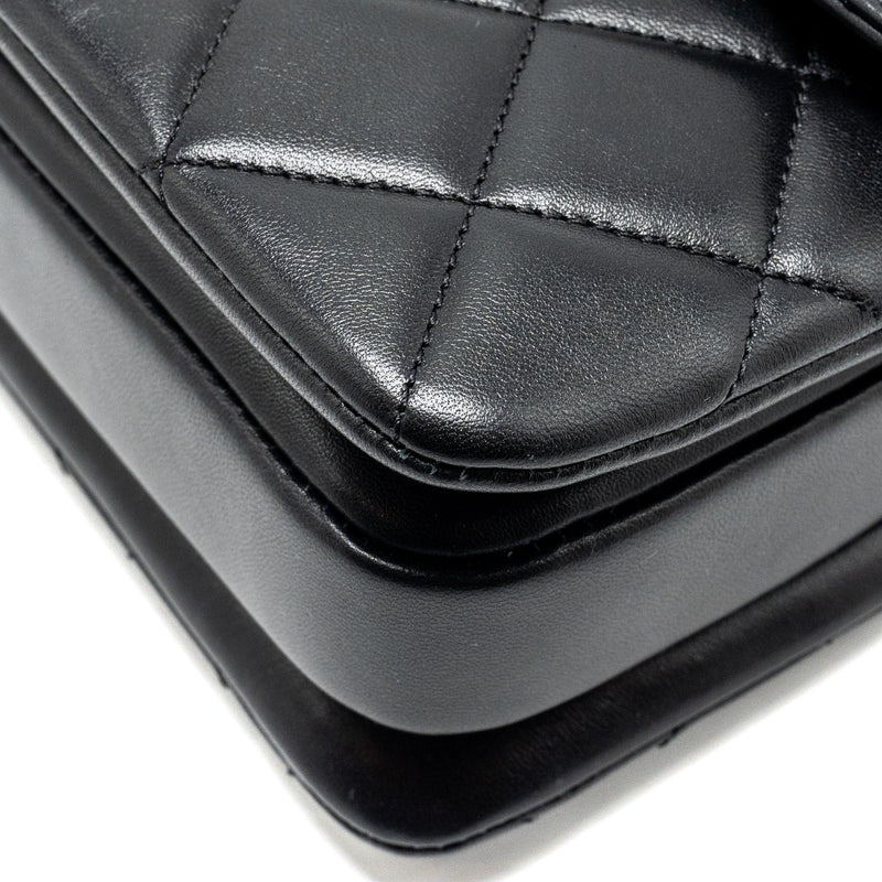 Chanel Small Trendy CC Flap Bag Lambskin Black LGHW (Microchip)