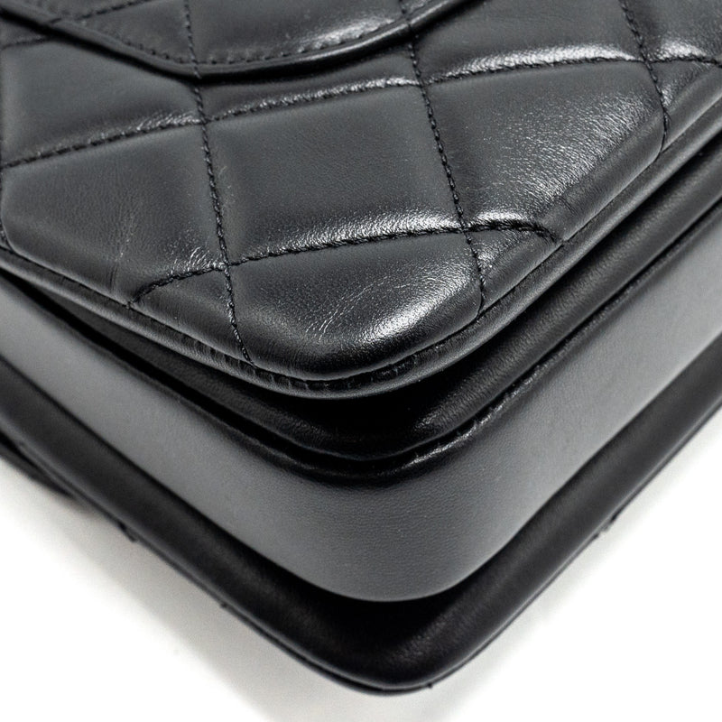 Chanel Small Trendy CC Flap Bag Lambskin Black LGHW (Microchip)